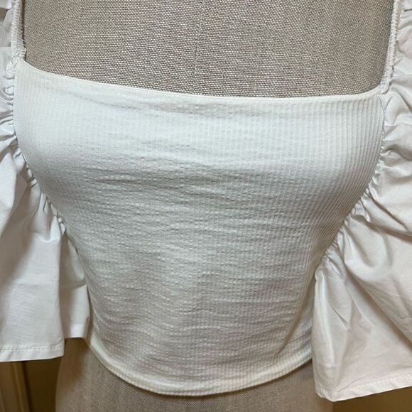 Zara Combination Fabric Cropped Top. Great Condition Size L - Picture 4 of 9